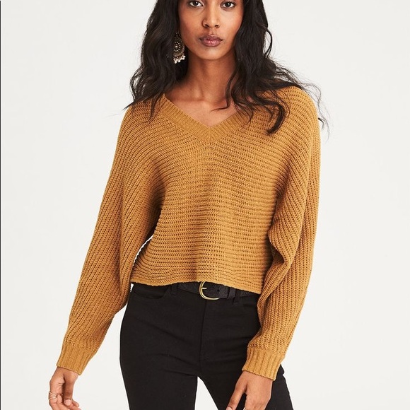Mustard chenille cropped sweater - Picture 1 of 8